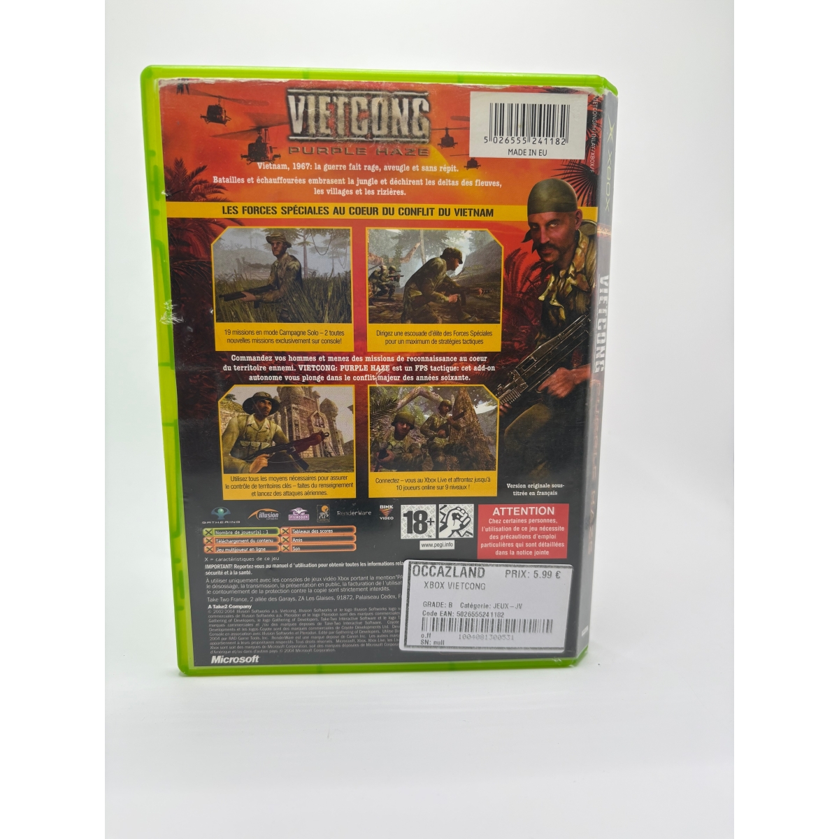 VIETCONG : PURPLE HAZE - Xbox 1ère gen