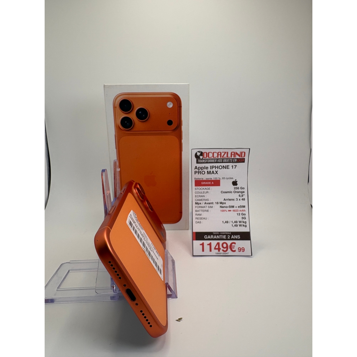 iPhone 17 Pro Max 256 Go Cosmic Orange — Snapchat banni
