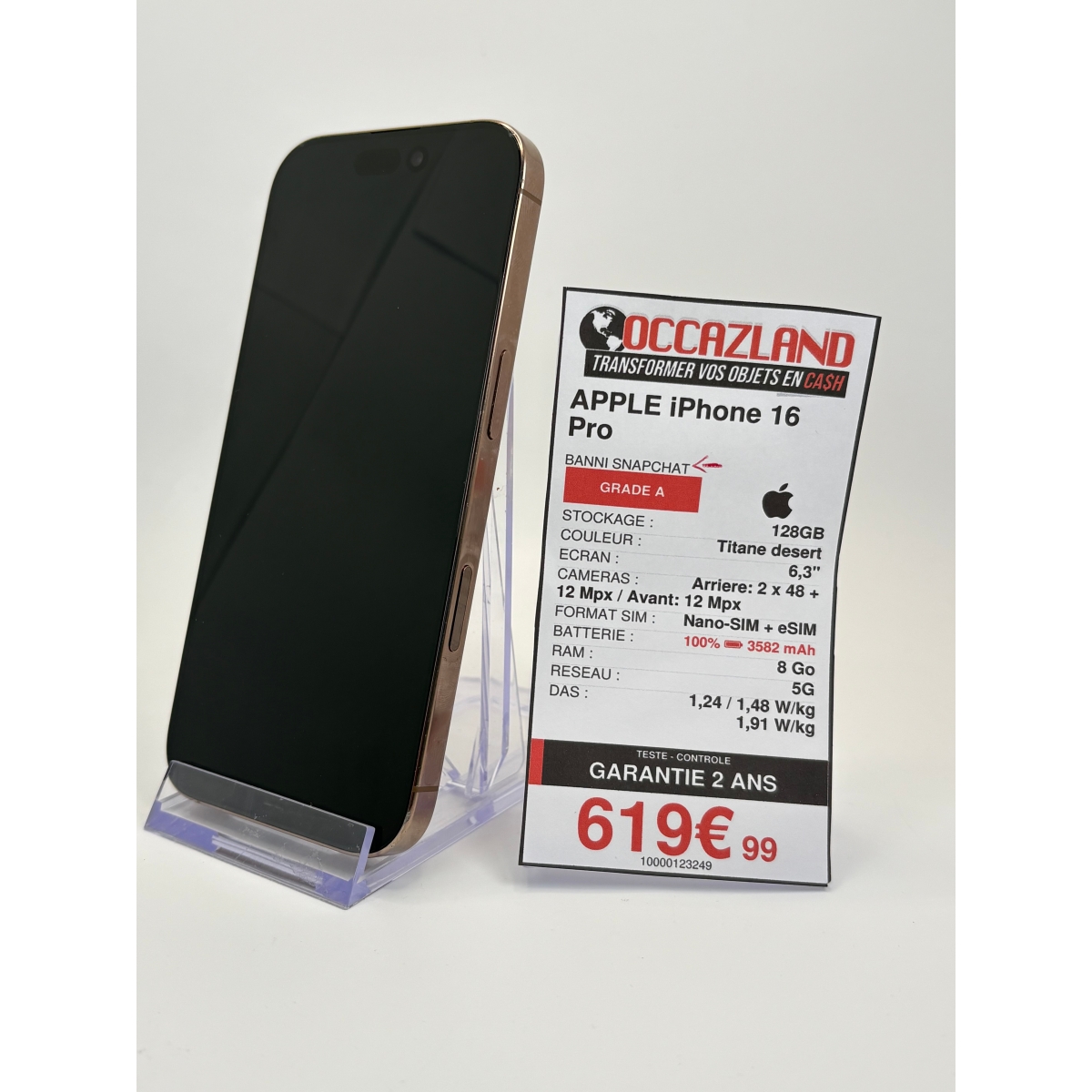 Apple iPhone 16 Pro 128 Go Titane désert